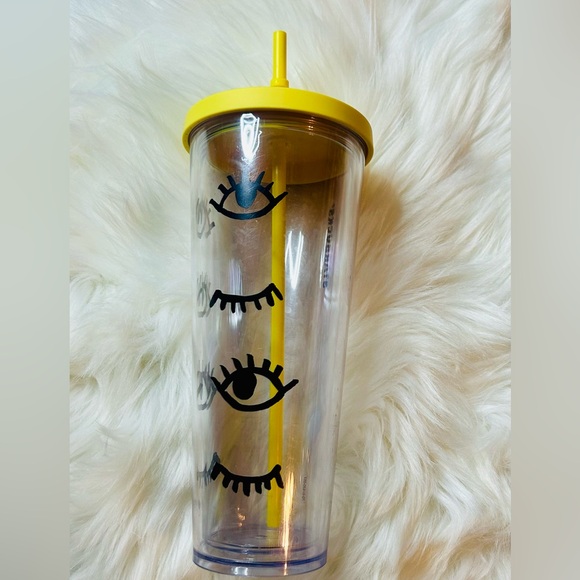 Starbucks Winking Eye Cup Clear Tumbler Venti 24oz Limited Edition New 2017 Rare - Picture 7 of 14